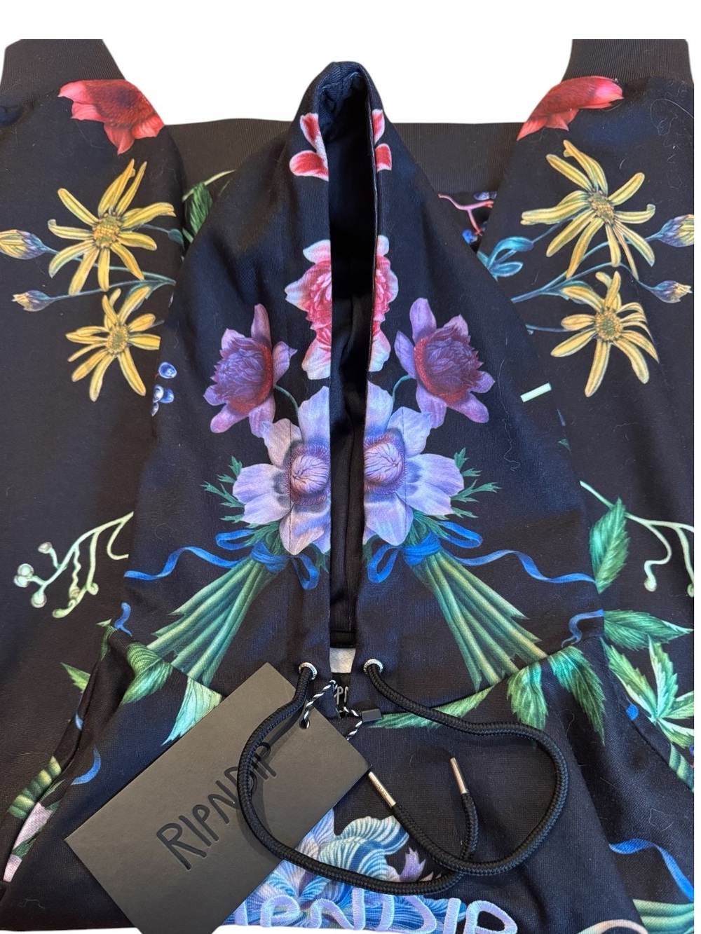 Ripndip Black Botanical Garden Floral Hoodie Men’s Small Skater Streetwear - Picture 7 of 13